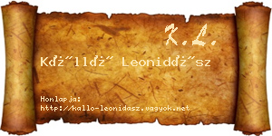 Kálló Leonidász névjegykártya